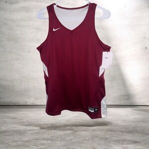 Nike Maroon and White Sports Tank